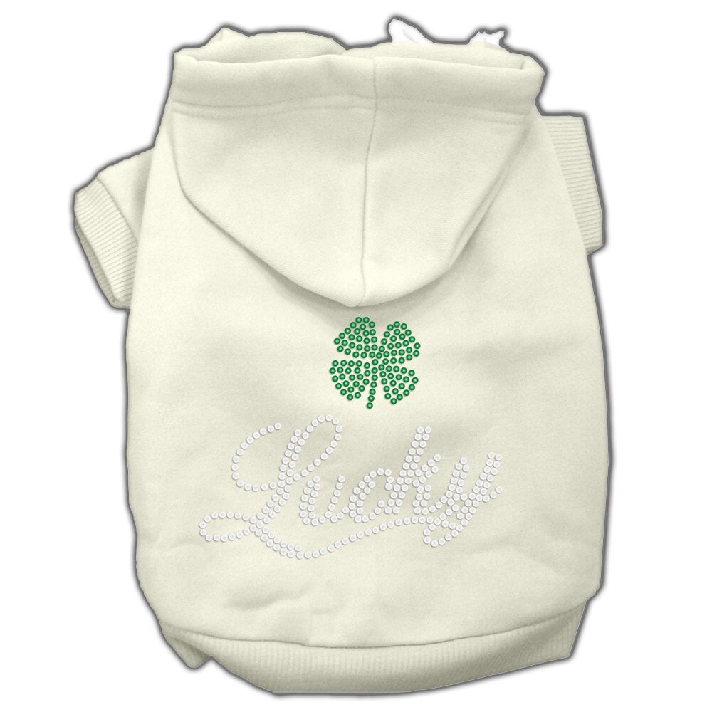 Pet, Dog & Cat Hoodie Rhinestone, "Lucky"