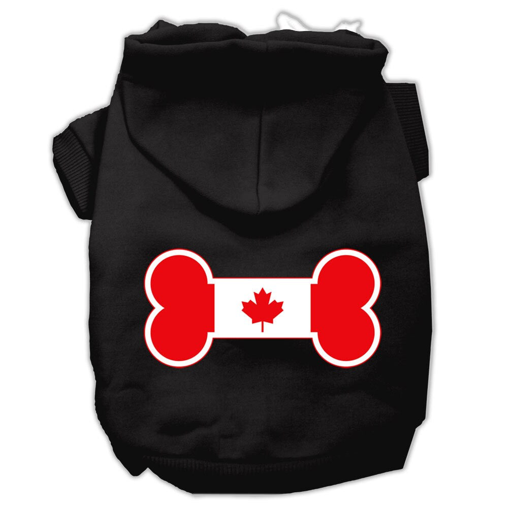 Pet, Dog & Cat Hoodie Screen Printed, "Bone Shaped Canadian Flag"