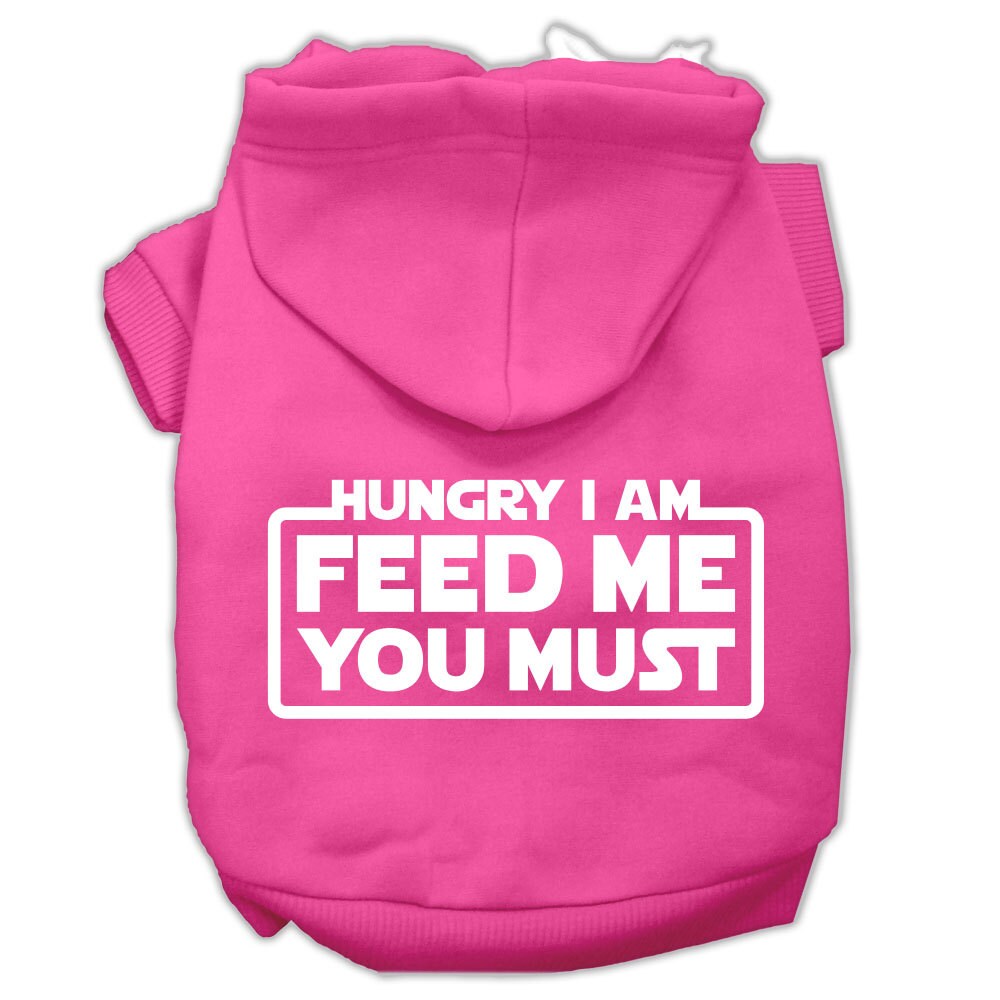 Pet, Dog & Cat Hoodie Screen Printed, "Hungry I Am, Feed Me You Must"