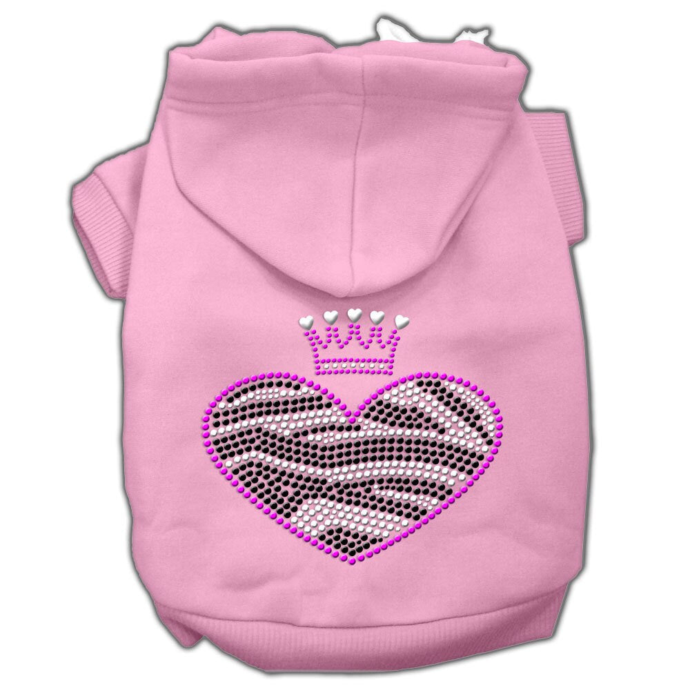 Pet, Dog & Cat Hoodie Rhinestone, "Zebra Heart"