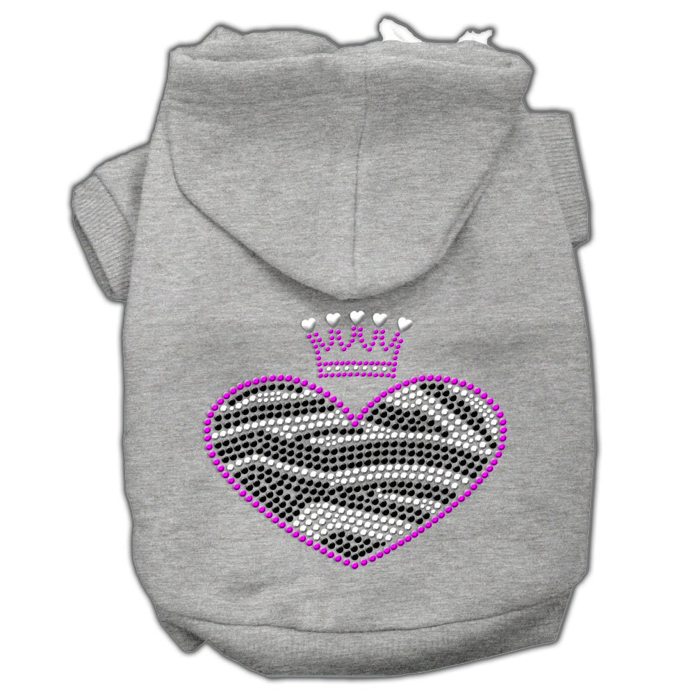 Pet, Dog & Cat Hoodie Rhinestone, "Zebra Heart"