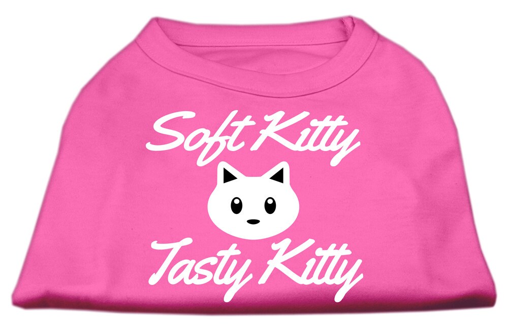 Pet Dog & Cat Shirt Screen Printed, "Soft Kitty, Tasty Kitty"