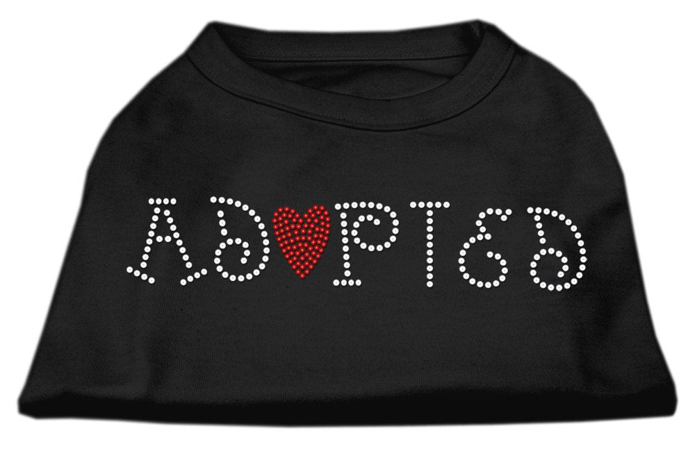 Pet Dog & Cat Shirt Rhinestone, "Adopted"