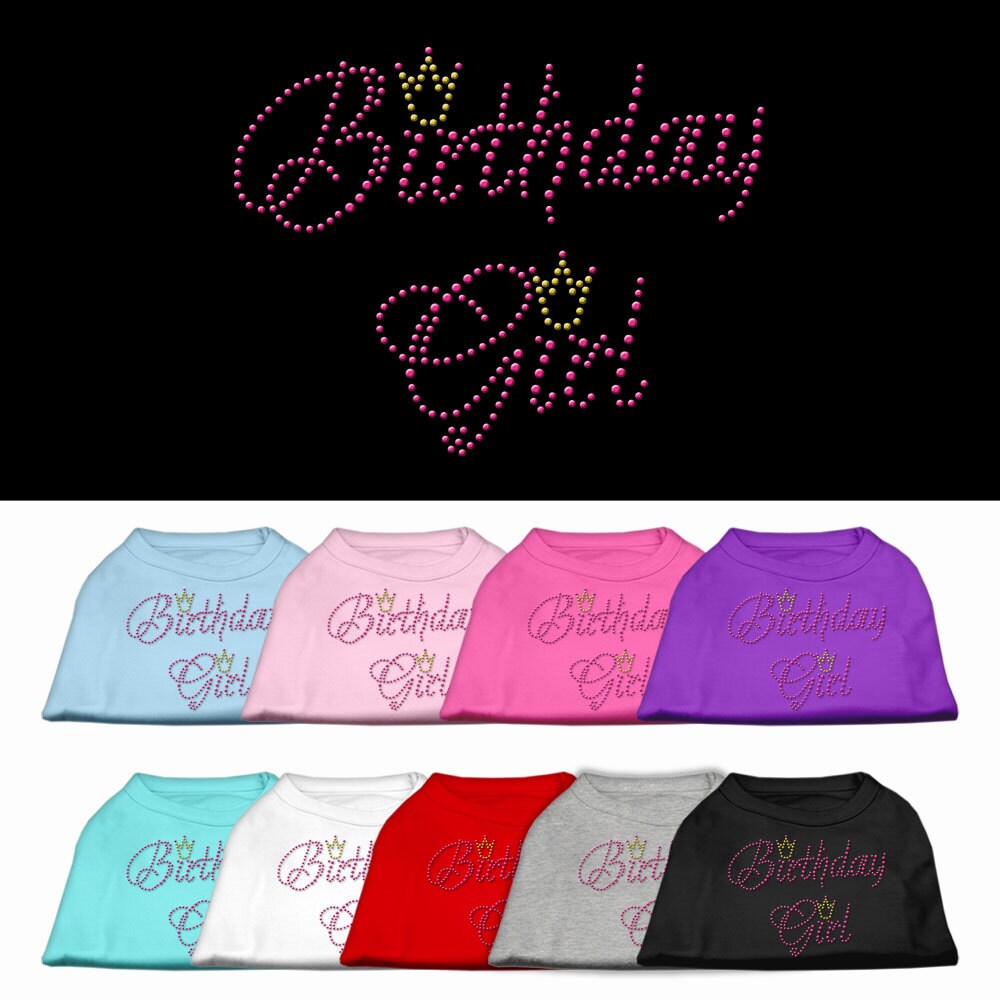 Pet Dog & Cat Shirt Rhinestone,"Birthday Girl"