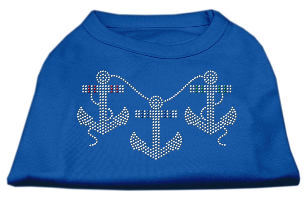 Pet Dog & Cat Shirt Rhinestone, "Anchors"