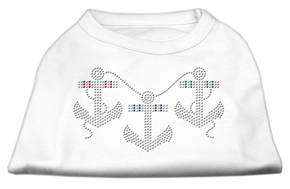 Pet Dog & Cat Shirt Rhinestone, "Anchors"