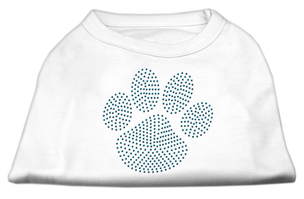 Pet Dog & Cat Shirt Rhinestone, "Blue Paw"