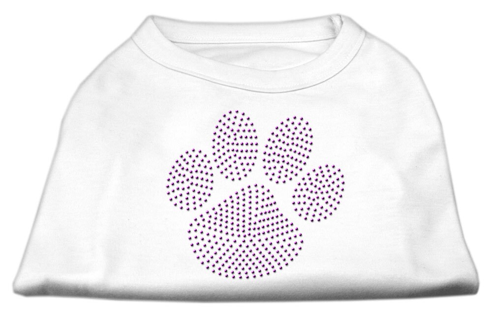 Pet Dog & Cat Shirt Rhinestone, "Purple Paw"