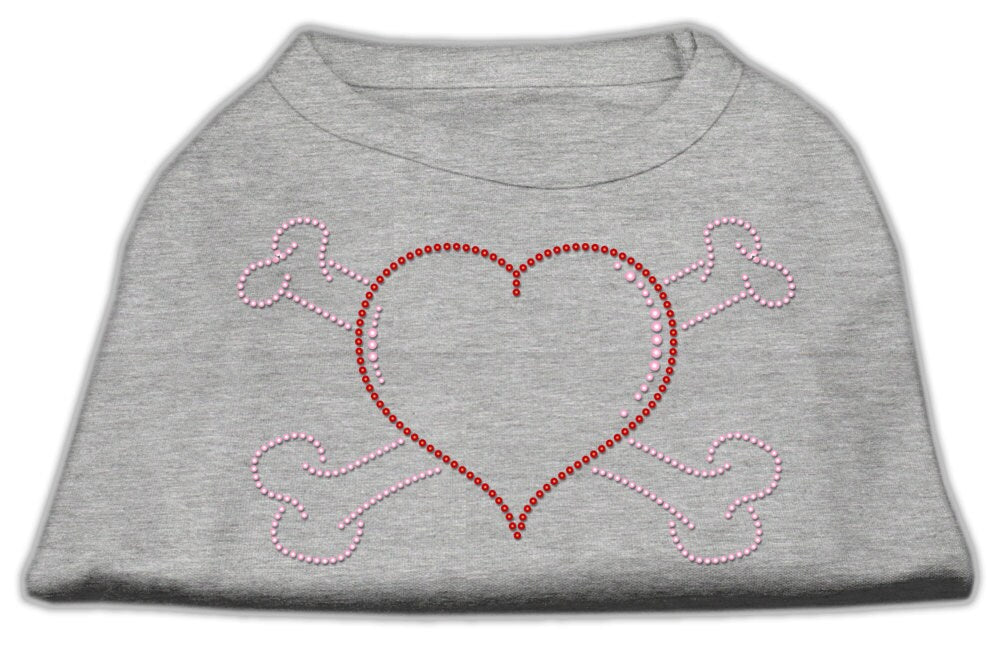 Pet Dog and Cat Shirt Rhinestone, "Heart & Crossbones"