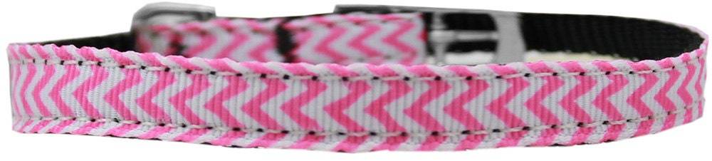 Pet, Dog & Cat Nylon Buckle Collars, 3/8" wide, "Chevrons"