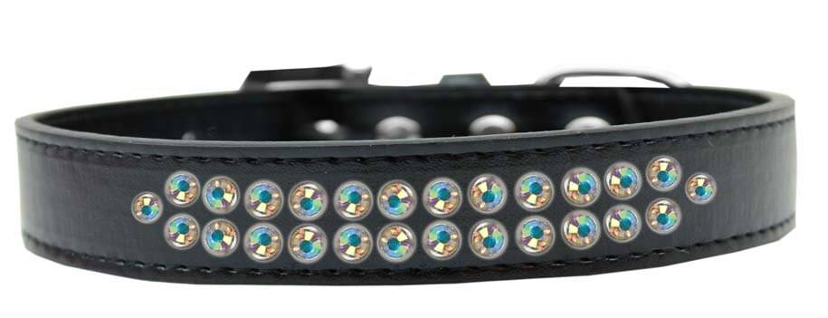 Dog, Puppy & Pet Fashion  Collar, "Two Row Aurora Borealis Crystal Rimsets"