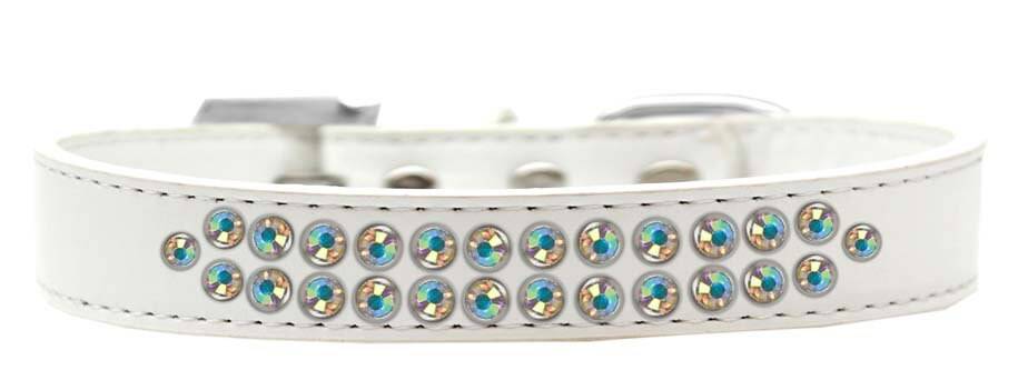 Dog, Puppy & Pet Fashion  Collar, "Two Row Aurora Borealis Crystal Rimsets"