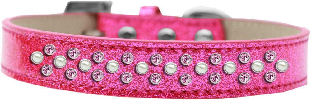 Dog, Puppy & Pet Ice Cream  Collar, "Pearl and Light Pink Crystal Rimsets Sprinkles"