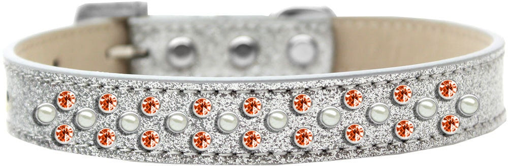 Dog, Puppy & Pet Ice Cream  Collar, "Pearl and Orange Crystal Rimsets Sprinkles"