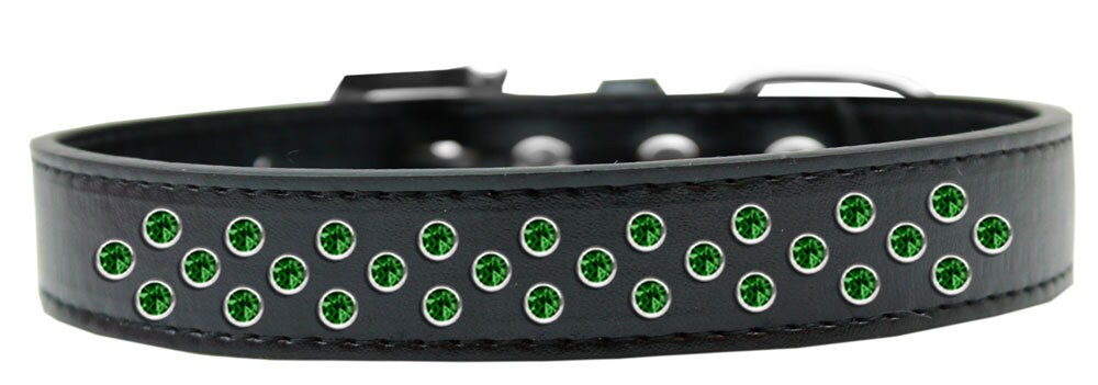 Dog, Puppy & Pet Fashion  Collar, "Emerald Green Crystal Sprinkles"