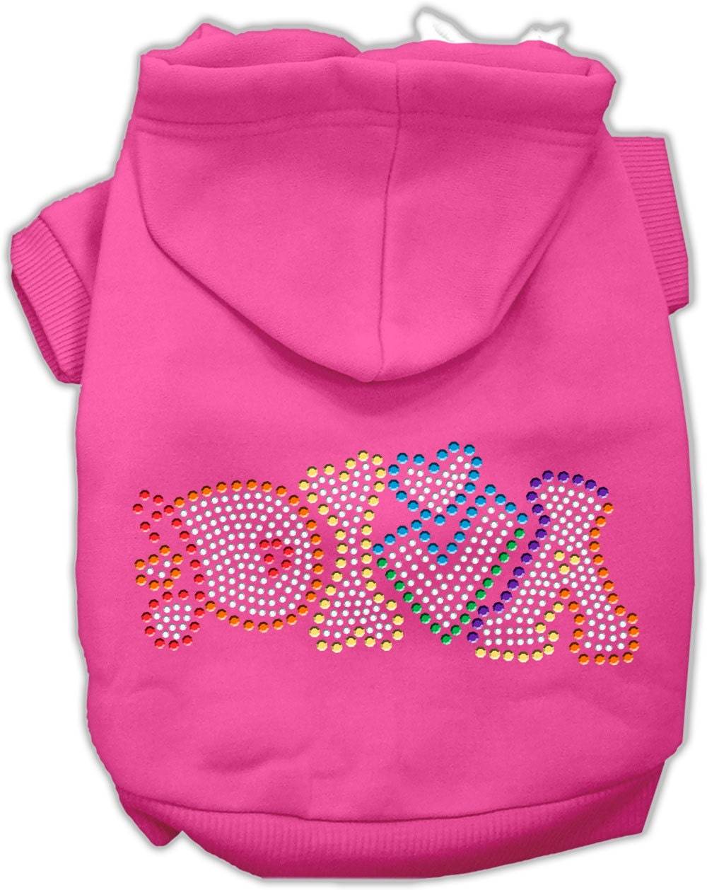 Pet, Dog & Cat Hoodie Rhinestone, "Technicolor Diva"